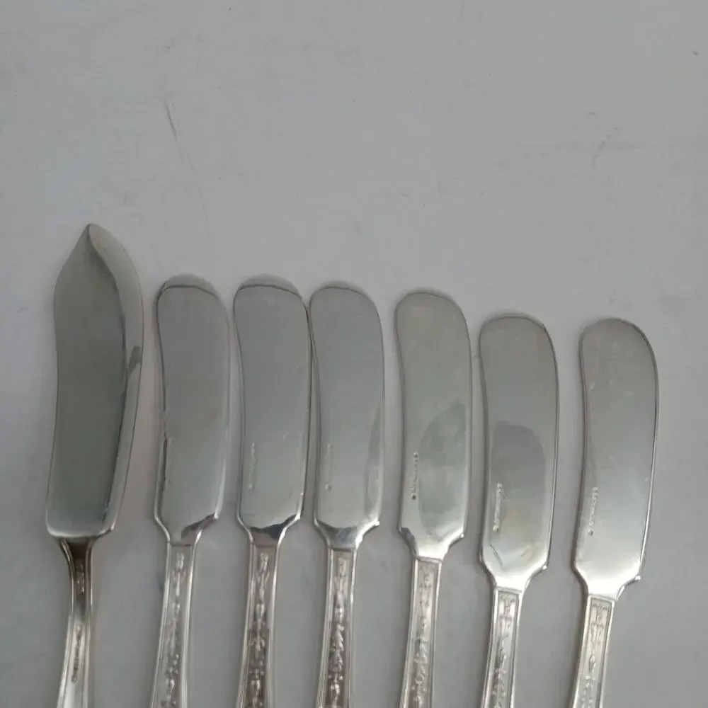 7X Spr ROGERS Extra Plate SilverPlate CHALFONTE Spreaders Flatware